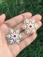 1 Pair Elegant Cute Streetwear Snowflake Arylic Drop Earrings main image 5