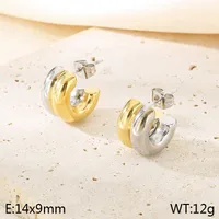 1 Pair Simple Style Geometric Color Block Plating 304 Stainless Steel 18K Gold Plated Ear Studs sku image 8