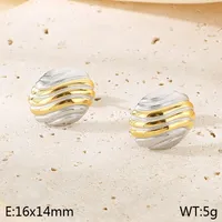 1 Pair Simple Style Geometric Color Block Plating 304 Stainless Steel 18K Gold Plated Ear Studs sku image 3