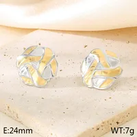 1 Pair Simple Style Geometric Color Block Plating 304 Stainless Steel 18K Gold Plated Ear Studs sku image 6