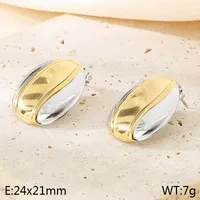 1 Pair Simple Style Geometric Color Block Plating 304 Stainless Steel 18K Gold Plated Ear Studs sku image 10