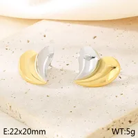 1 Pair Simple Style Geometric Color Block Plating 304 Stainless Steel 18K Gold Plated Ear Studs sku image 4