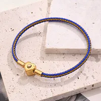 Casual Simple Style Classic Style Simple Solid Color 304 Stainless Steel Wire Rope 18K Gold Plated Bracelets In Bulk sku image 9