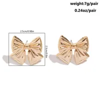 Modern Style Simple Style Bow Knot Copper Handmade Plating 18k Gold Plated Jewelry Set sku image 2