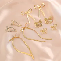 Modern Style Simple Style Bow Knot Copper Handmade Plating 18k Gold Plated Jewelry Set main image 1
