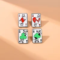 Cartoon Style Cute Poker Panda Cat Alloy Stamping Stoving Varnish Plating Unisex Brooches Collar Pin main image 7