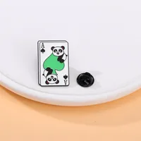 Cartoon Style Cute Poker Panda Cat Alloy Stamping Stoving Varnish Plating Unisex Brooches Collar Pin sku image 8
