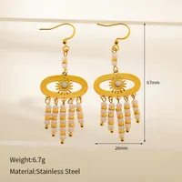 1 Pair Elegant Luxurious Bridal Geometric 304 Stainless Steel Drop Earrings main image 4