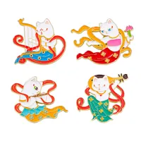 Cartoon Style Cat Alloy Stamping Stoving Varnish Plating Unisex Brooches Collar Pin main image 9