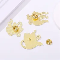 Cartoon Style Cat Alloy Stamping Stoving Varnish Plating Unisex Brooches Collar Pin main image 7