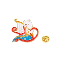 Cartoon Style Cat Alloy Stamping Stoving Varnish Plating Unisex Brooches Collar Pin sku image 5