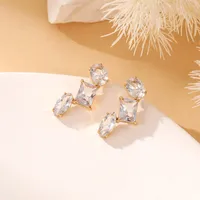 Simple Style Classic Style Geometric 304 Stainless Steel Zircon 18K Gold Plated Women's Jewelry Set main image 3