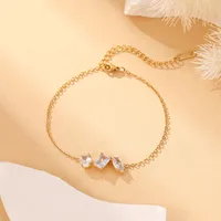 Simple Style Classic Style Geometric 304 Stainless Steel Zircon 18K Gold Plated Women's Jewelry Set main image 2