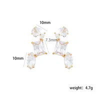 Simple Style Classic Style Geometric 304 Stainless Steel Zircon 18K Gold Plated Women's Jewelry Set sku image 1