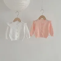 Girls' Cardigan Sweater Coat Baby Girls' Knitted Sunscreen Air-conditioning Shirt Spring And Autumn Breathable Western Style Lace Coat main image 1