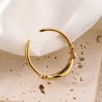 Wholesale Jewelry Elegant Luxurious Queen Geometric Titanium Steel Open Rings main image 4