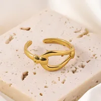 Wholesale Jewelry Elegant Luxurious Queen Geometric Titanium Steel Open Rings main image 1