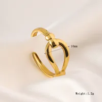 Wholesale Jewelry Elegant Luxurious Queen Geometric Titanium Steel Open Rings main image 2