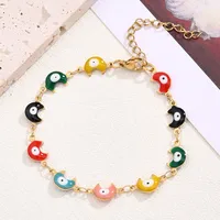 Casual Modern Style Classic Style Colorful Moon Eye 304 Stainless Steel 18K Gold Plated Bracelets In Bulk main image 4