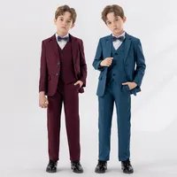 Children's Suit Autumn And Winter British Fashion Performance Small Suit Boys Piano Host Flower Girl Wedding Dress Suit main image 2