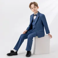 Children's Suit Autumn And Winter British Fashion Performance Small Suit Boys Piano Host Flower Girl Wedding Dress Suit main image 4