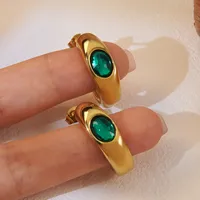 1 Pair Elegant Simple Style Geometric 304 Stainless Steel 18K Gold Plated Ear Studs main image 4