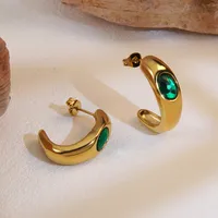 1 Pair Elegant Simple Style Geometric 304 Stainless Steel 18K Gold Plated Ear Studs main image 3