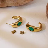 1 Pair Elegant Simple Style Geometric 304 Stainless Steel 18K Gold Plated Ear Studs main image 7