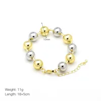 Copper 18K Gold Plated Beaded Plating Round Bracelets main image 3