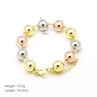 Copper 18K Gold Plated Beaded Plating Round Bracelets main image 2