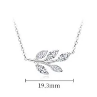 Sterling Silver Moissanite Plating Inlay Leaf Leaves Rose Pendant Necklace Necklace main image 2