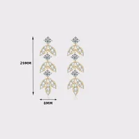 Sterling Silver Moissanite Plating Inlay Leaf Leaves Rose Pendant Necklace Necklace sku image 8