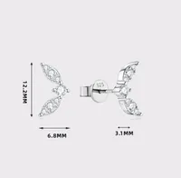 Sterling Silver Moissanite Plating Inlay Leaf Leaves Rose Pendant Necklace Necklace sku image 3