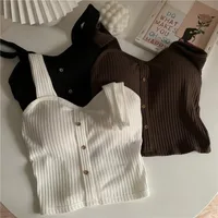 Women's Camisole Tank Tops Button Casual Solid Color main image 2
