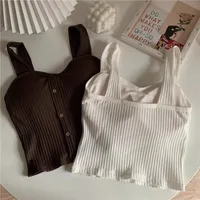 Women's Camisole Tank Tops Button Casual Solid Color main image 3