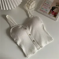 Women's Camisole Tank Tops Button Casual Solid Color sku image 2
