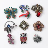 Elegant Retro Swan Owl Butterfly Alloy Rhinestones Unisex Brooches main image 1