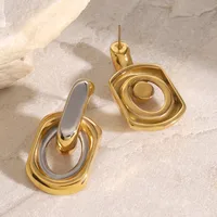 1 Pair Retro Classic Style Geometric 304 Stainless Steel Drop Earrings main image 3