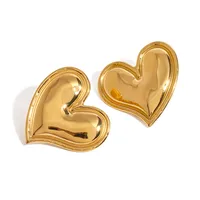 1 Pair Simple Style Classic Style Heart Shape 304 Stainless Steel Ear Studs main image 10