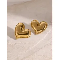 1 Pair Simple Style Classic Style Heart Shape 304 Stainless Steel Ear Studs main image 5