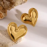 1 Pair Simple Style Classic Style Heart Shape 304 Stainless Steel Ear Studs main image 3