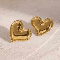 1 Pair Simple Style Classic Style Heart Shape 304 Stainless Steel Ear Studs main image 1