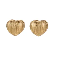 1 Pair IG Style Heart Shape Mixed Metal Inlay Titanium Steel Pearl Zircon Drop Earrings Ear Studs main image 5