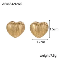 1 Pair IG Style Heart Shape Mixed Metal Inlay Titanium Steel Pearl Zircon Drop Earrings Ear Studs sku image 12