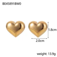 1 Pair IG Style Heart Shape Mixed Metal Inlay Titanium Steel Pearl Zircon Drop Earrings Ear Studs sku image 3