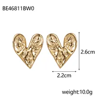 1 Pair IG Style Heart Shape Mixed Metal Inlay Titanium Steel Pearl Zircon Drop Earrings Ear Studs sku image 5