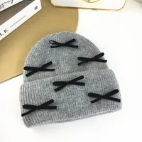 Women's Cute Classic Style Solid Color Bow Knot Eaveless Wool Cap main image 2