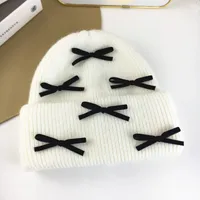 Women's Cute Classic Style Solid Color Bow Knot Eaveless Wool Cap sku image 8