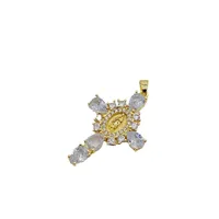 1 Piece 25*35mm Copper Zircon Cross Pendant Jewelry Accessories main image 3