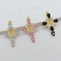 1 Piece 25*35mm Copper Zircon Cross Pendant Jewelry Accessories main image 4
